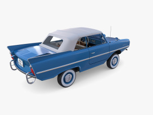 amphicar 770 blue w interior top up 3D 모델