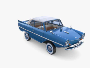 amphicar 770 blue w interior top up 3D Model