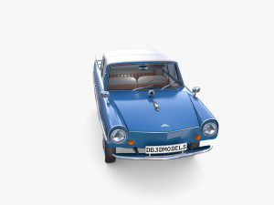 amphicar 770 blue w interior top up 3D 모델
