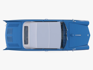 amphicar 770 blue w interior top up 3D 모델