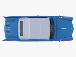 amphicar 770 blue w interior top up 3D Model