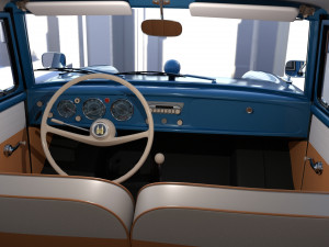 amphicar 770 blue w interior top up 3D 모델
