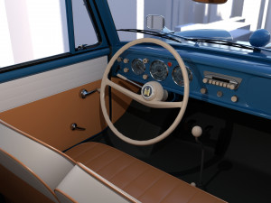 amphicar 770 blue w interior top up 3D 모델