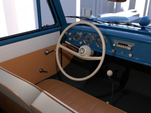 amphicar 770 blue w interior top up 3D Model