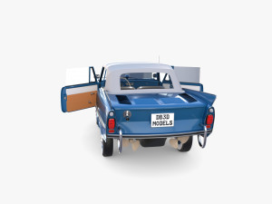amphicar 770 blue w interior top up 3D 모델
