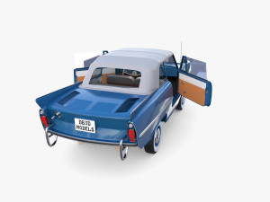 amphicar 770 blue w interior top up 3D 모델