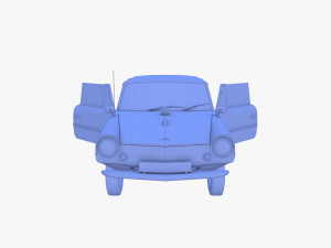 amphicar 770 blue w interior top up 3D 모델