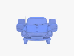 amphicar 770 blue w interior top up 3D Model