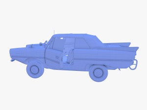 amphicar 770 blue w interior top up 3D 모델