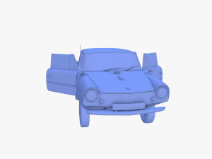 amphicar 770 blue w interior top up 3D 모델