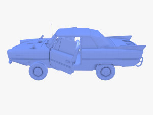 amphicar 770 blue w interior top up 3D 모델