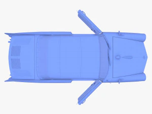amphicar 770 blue w interior top up 3D Model
