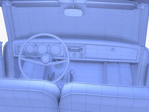 amphicar 770 blue w interior top up 3D Model