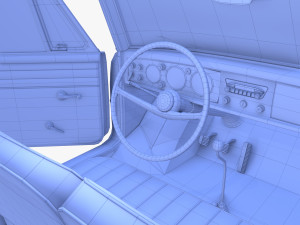 amphicar 770 blue w interior top up 3D 모델
