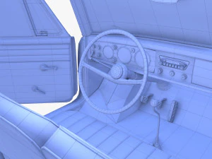 amphicar 770 blue w interior top up 3D Model