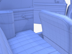 amphicar 770 blue w interior top up 3D 모델
