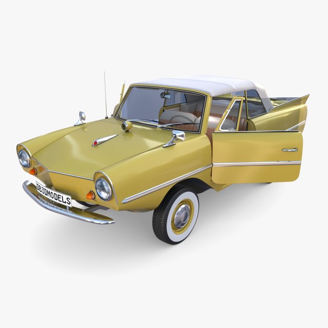 generic 60s amphibious w interior car top up 3D 모델 .c4d .max .obj .3ds .fbx .stl .blend 