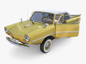 generic 60s amphibious w interior car top up 3D Model