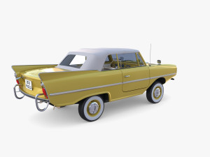 generic 60s amphibious w interior car top up 3D 모델