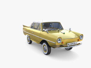 generic 60s amphibious w interior car top up 3D 모델