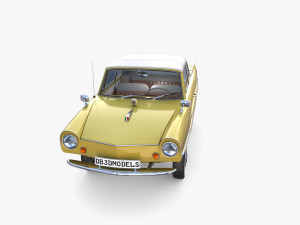 generic 60s amphibious w interior car top up 3D 모델