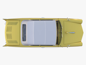 generic 60s amphibious w interior car top up 3D 모델