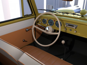 generic 60s amphibious w interior car top up 3D 모델
