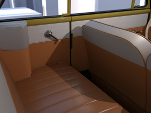 generic 60s amphibious w interior car top up 3D 모델