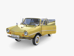 generic 60s amphibious w interior car top up 3D 모델