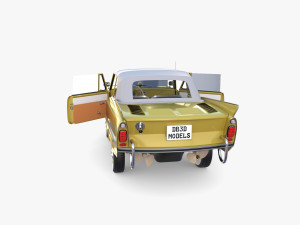 generic 60s amphibious w interior car top up 3D 모델