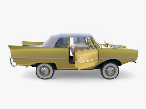 generic 60s amphibious w interior car top up 3D 모델