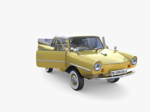 generic 60s amphibious w interior car top up 3D 모델