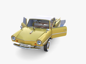 generic 60s amphibious w interior car top up 3D 모델