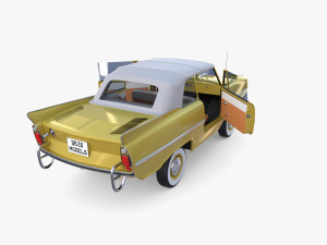 generic 60s amphibious w interior car top up 3D 모델