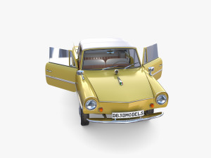 generic 60s amphibious w interior car top up 3D 모델