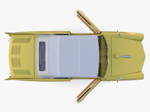 generic 60s amphibious w interior car top up 3D 모델