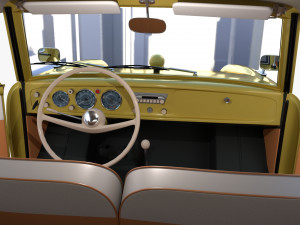 generic 60s amphibious w interior car top up 3D 모델