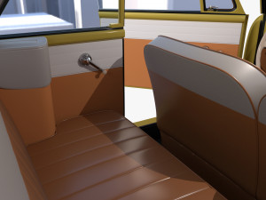 generic 60s amphibious w interior car top up 3D 모델