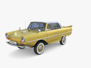 generic 60s amphibious w interior car top up 3D 모델