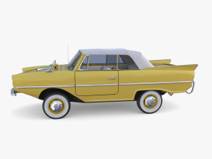 generic 60s amphibious w interior car top up 3D 모델