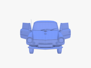 generic 60s amphibious w interior car top up 3D 모델