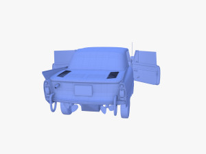 generic 60s amphibious w interior car top up 3D 모델
