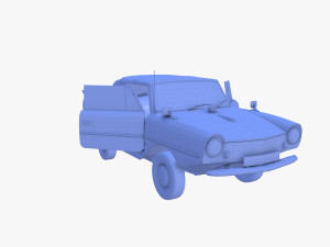generic 60s amphibious w interior car top up 3D 모델
