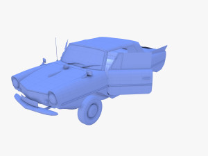 generic 60s amphibious w interior car top up 3D 모델