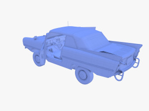 generic 60s amphibious w interior car top up 3D 모델