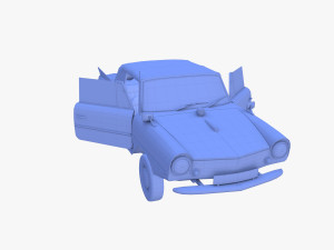 generic 60s amphibious w interior car top up 3D 모델