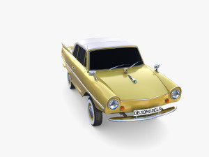 generic 60s amphibious car top up 3D Модель