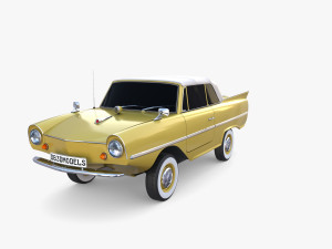 generic 60s amphibious car top up 3D Модель