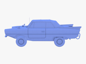 generic 60s amphibious car top up 3D Модель