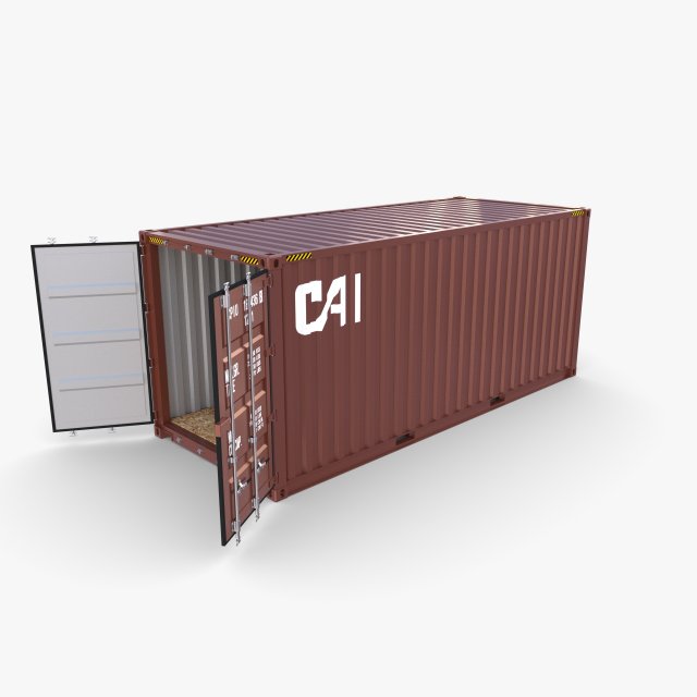 20ft shipping container cai v1 Modelo 3D .c4d .max .obj .3ds .fbx .stl .blend 